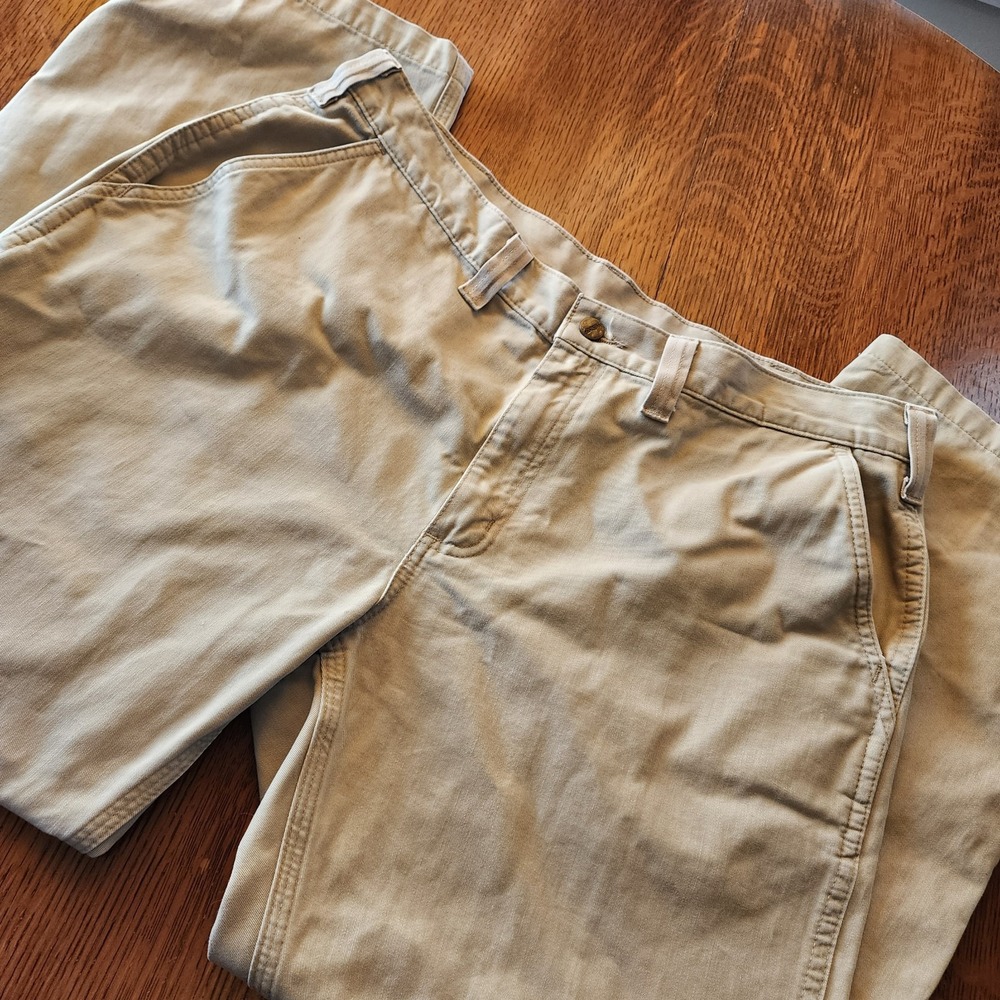 Carhartt Relaxed Fit Twill 5‎ Pocket Pants Men's 38x30 Khaki Straight Causal